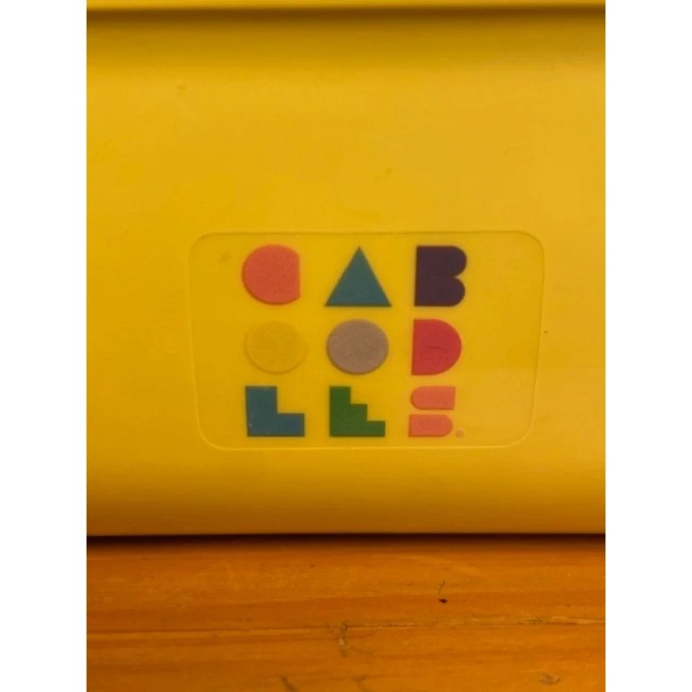Vintage Caboodles Makeup Organizer Case Blue Yellow Two Tone Mirror 90s Retro